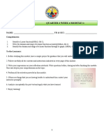 Domain and Range of A Function Math 8 Unit 2 Week 4 Module 1 Equal or Less 10 Pages