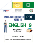 Quarter 1 Week 2: MELC 2: Using Conditionals in Expressing Arguments