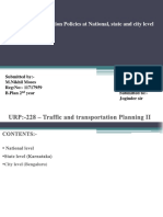 TOPIC: Transportation Policies at National, State and City Level