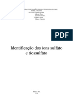 Relatório de Química Analitica Qualitativa