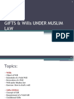 Week 8-9 Gifts and Wills Under Muslim Law - FLIISM