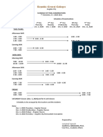 Schedule For Final Exam 1st Sem. 20 21