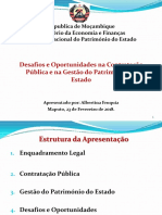 Desafios e Oportunidades Na Contratação Pública e Gestão Do Patrimonio Do Estado 23 de Fevereiro de 2018