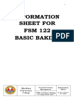 Information Sheet For FSM 122 Basic Baking: Marikina Polytechnic College