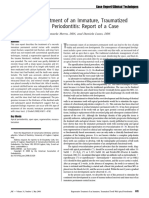 Regenerative Treatment of An Immature, Traumatized Tooth With Apical Periodontitis: Report of A Case