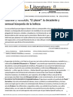 Gabriele D Annunzio, - El Placer - La Decadente y Sensual Búsqueda de La Belleza - CRÍTICAS - TodoLiteratura - Análisis y Crítica Del Mundo Literario