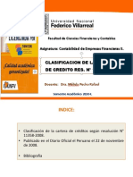 Clasificacion de La Cartera de Creditos Segun Resolucion SBS #11356-2008.