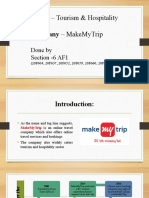 Sector - Tourism & Hospitality Company - Makemytrip: Done by Section - 6 Af1