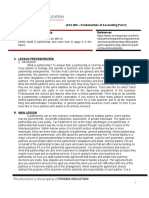 (ACC 003 - Fundamentals of Accounting Part 2) Lesson Title: Defining Partnership Lesson Objectives: References