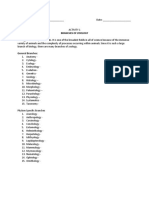 Activity 1 Branches of Zoology