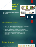 Part II Development of The Learners at Various Stage Physical Development of Infant and Toddlers PDF