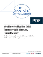 Metal Injection Moulding (MIM) Technology With 18ct Gold, Feasability Study