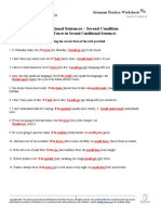 Verb Tenses in Second Conditional Sentences