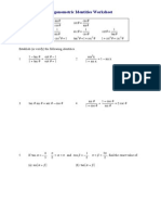 Trigonometric Identities Worksheet