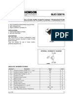 Silicon NPN Switching Transistor: MJE13007A