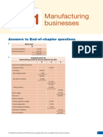 Manufacturing Businesses: Answers To End-Of-Chapter Questions