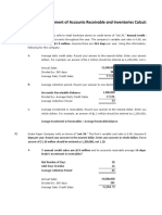 Cengage - The Management of Accounts Receivable and Inventories Calculations