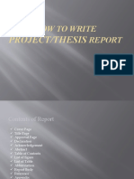 How To Write: Project/Thesis