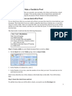 Microsoft Word 2007: Make A Checklist in Word: Step 1: Create A Table in A New Blank Document That Is Saved As A