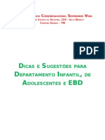 Dicas e Sugestoes para Departamento Infantil de Adolescentes e Ebd