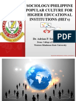 Sociology/Philippine Popular Culture For Higher Educational Institutions (Hei'S)