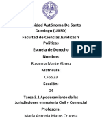 Apoderamiento de Las Jurisdicciones en Materia Civil y Comercial Rosanna Marte A.