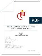 The National Law Institute University, Bhopal: Labelling Theory