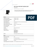 APC Smart-UPS SRT 2200VA 230V: Technical Specifications