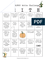 W RI TE: October BINGO Write Challenge