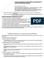 NOTES EXPLICATIVES DE LA FICHE DE PREPARATION D'UNE SEANCE D'ENSEIGNEMENT (Corrigé)