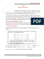 Unit II, Matrices and Determinants New