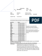 D.O.B: Patient Name: Sex: Doctor: Collection Date: MRN: Registration Date: Exam No. Sample Type