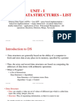 Unit - I Linear Data Structures - List: Elavarasi.K Ap/Cse S.A Engineering College