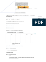 Funciones Exponenciales. Propiedades y Características Generales. Resumen de Las Propiedades de La Función Exponencial e Elevado A X.