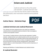 Judicial Activism and Judicial Restraint