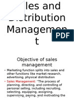 Sales and Distribution Management