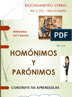 R.V. 4to y 5to Sec. - HOMÓNIMOS Y PARÓNIMOS