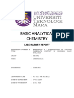 Basic Analytical Chemistry: Laboratory Report