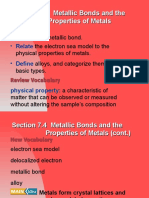 Section 7.4 Metallic Bonds and The Properties of Metals