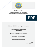 Lecturenote - 1745723012accounting - Mathematics For Finance PDF