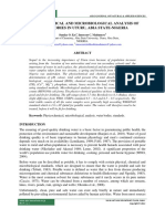 Physicochemical and Microbiological Analysis of Water Bodies in Uturu, Abia State-Nigeria