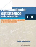 Para Un Planeamiento Estratégico de La Educación Elementos Conceptuales y ... - Eduardo Sánchez Martínez