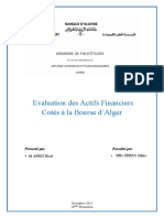 Mémoire Afrit Riad DSEB 16 - Evaluation Des Actifs Financiers Cotés À La Bourse D'alger PDF