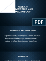 Week 5 Phonetics and Phonology