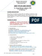 Land Titles & Deeds-Syllabus