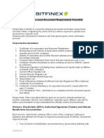 Bitfinex - Corporate Account Document Requirement