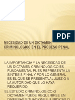 Necesidad de Un Dictamen Criminologico en El Proceso