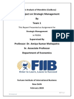Team Project On Strategic Management by Team 1: Strategic Analysis of Mondelez (Cadbury)