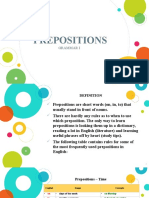 Prepositions: Grammar I