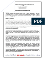 Course: Introduction To Sociology: Culture & Society (9410) Level: BS Semester: Autumn, 2019 Assignment No. 1 Q.1 Discuss The Scope of Studies of Sociology As A Discipline? Answer